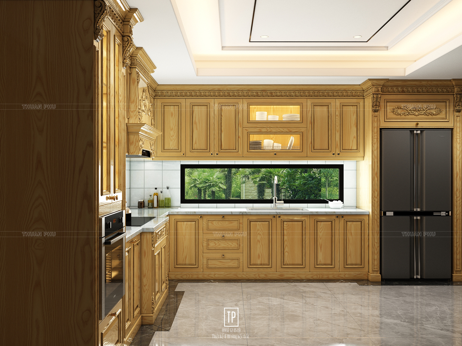 Tủ bếp gỗ tần bì TB18 - Góc nhìn 2