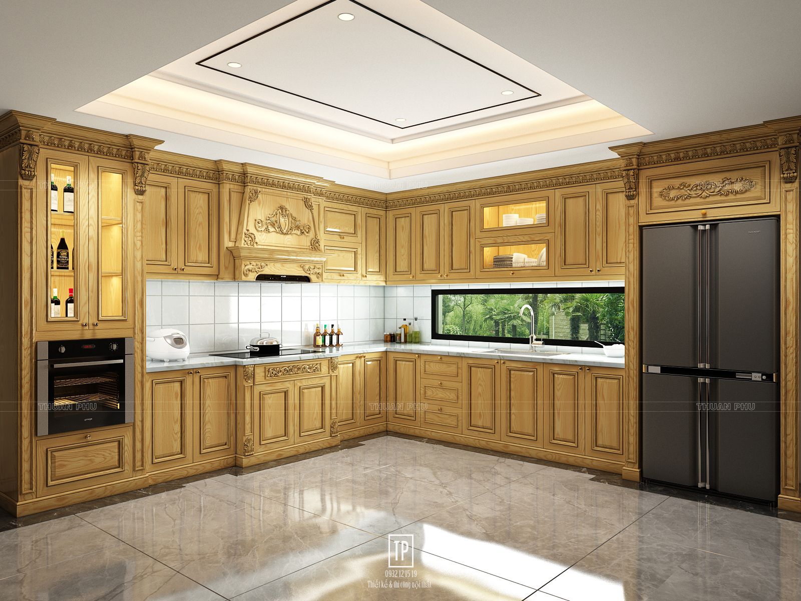 Tủ bếp gỗ tần bì TB18 - Góc nhìn 3