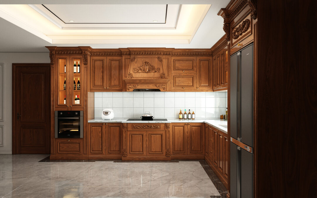 Tủ bếp gỗ óc chó (walnut) giá xưởng | Miễn phí thiết kế bếp