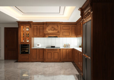 Tủ bếp gỗ óc chó (walnut) giá xưởng | Miễn phí thiết kế bếp