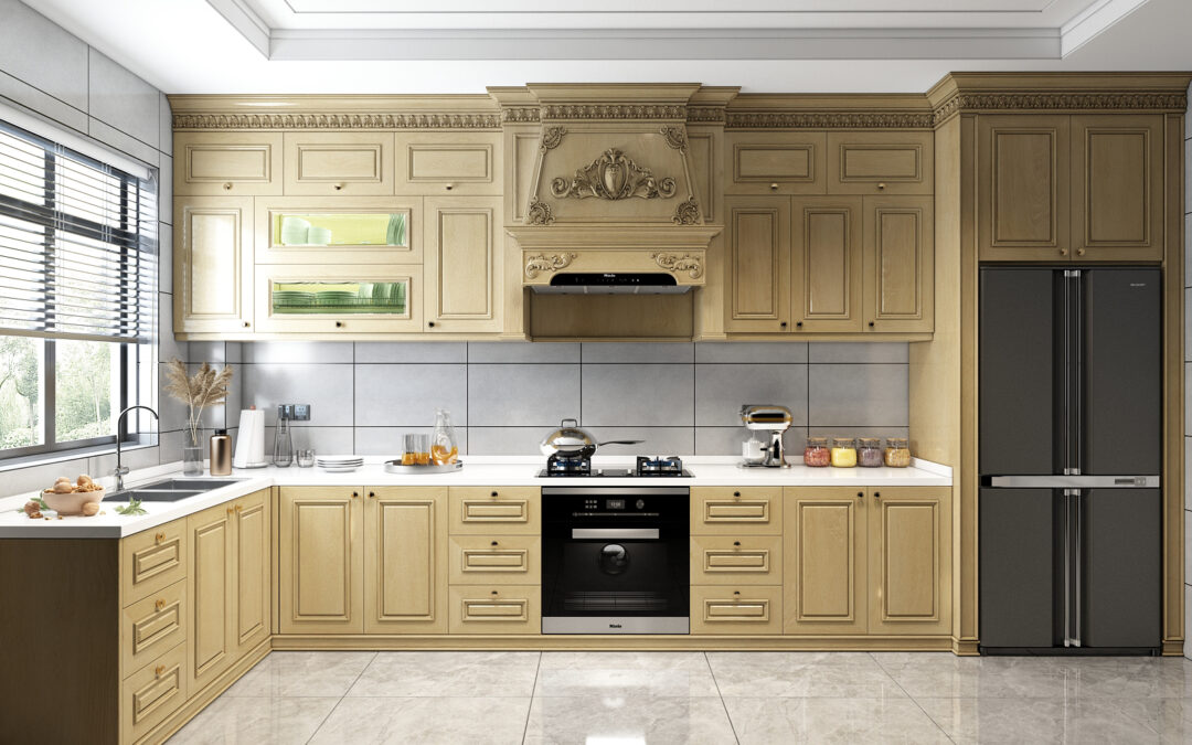 Thiết kế | Thi công trọn gói tủ bếp gỗ sồi (Oak) chữ L