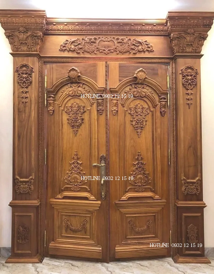 Những mẫu cửa gỗ biệt thự đẹp được chạm trổ tinh tế