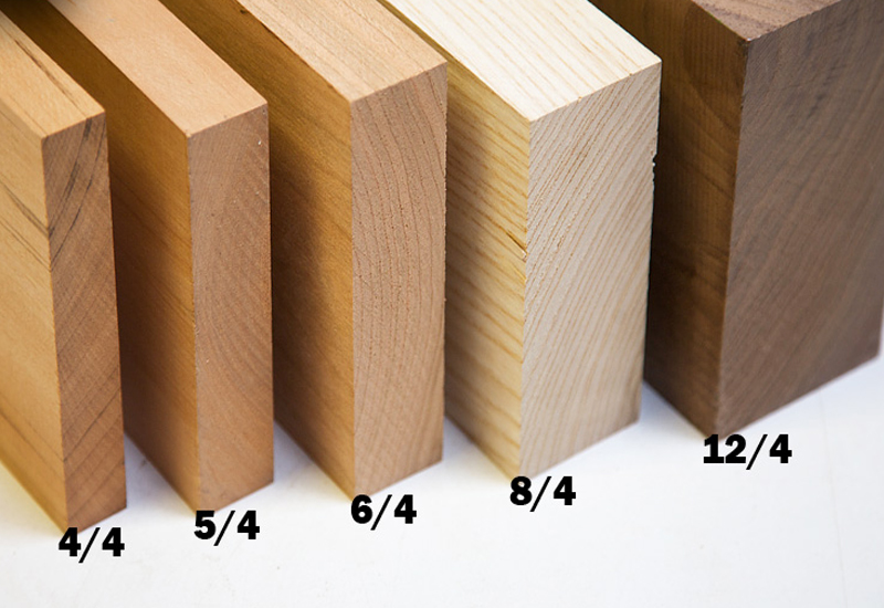 Ý nghĩa độ dày 4/4, 5/4, 6/4, 8/4, 12/4 gỗ nhập khẩu