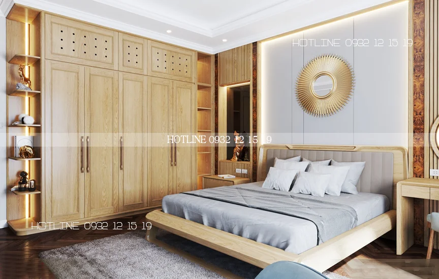 Giường ngủ gỗ sồi 2m