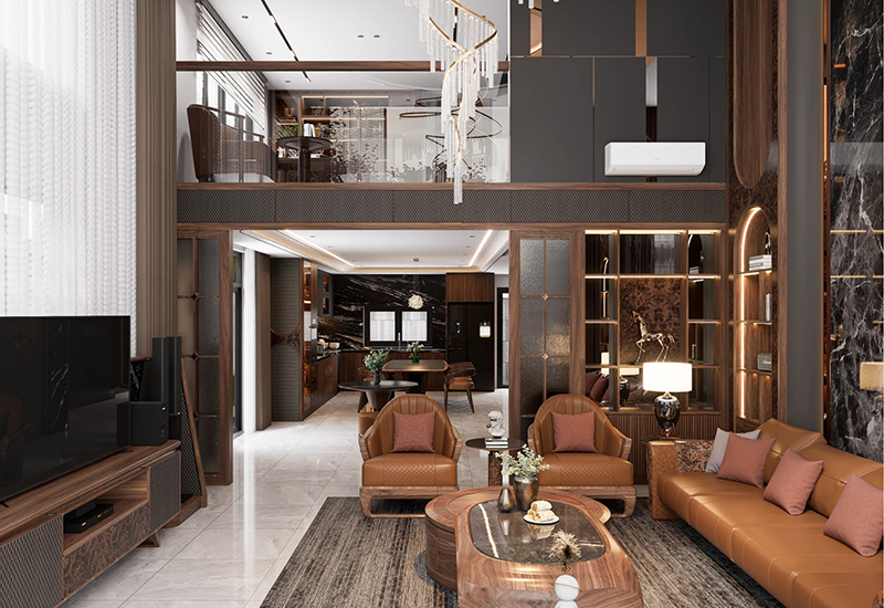 Sofa gỗ óc chó mẫu SFW6 - Góc nhìn 3