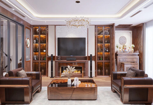 Sofa gỗ óc chó mẫu SFW8 - Góc nhìn 1