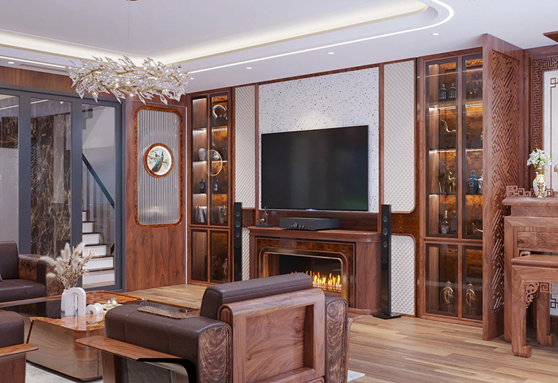 Sofa gỗ óc chó mẫu SFW8 - Góc nhìn 4