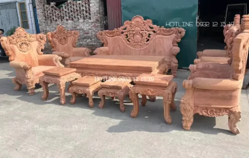 Sofa gỗ hoàng gia 10 món